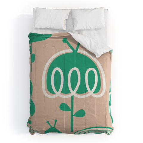 Gabriela Larios Salmon Garden Comforter