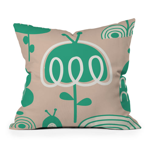 Gabriela Larios Salmon Garden Throw Pillow