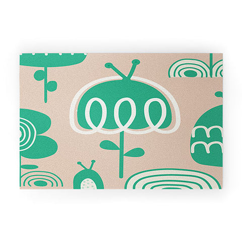 Gabriela Larios Salmon Garden Welcome Mat