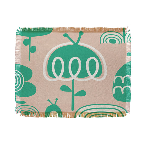 Gabriela Larios Salmon Garden Throw Blanket