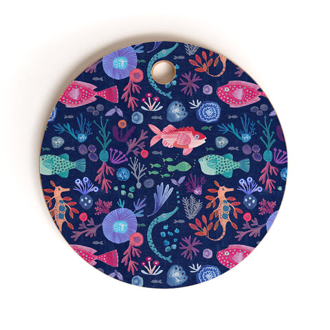 Gabriela Larios Tales from the Ocean Cutting Board Round