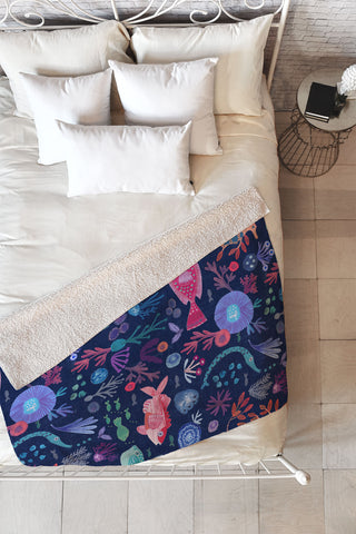 Gabriela Larios Tales from the Ocean Fleece Throw Blanket