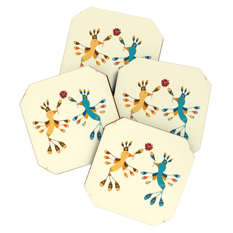 Gabriela Larios Tortolitas Couple Coaster Set