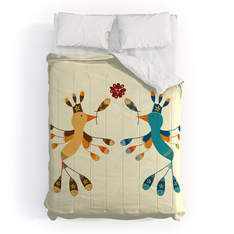 Gabriela Larios Tortolitas Couple Comforter