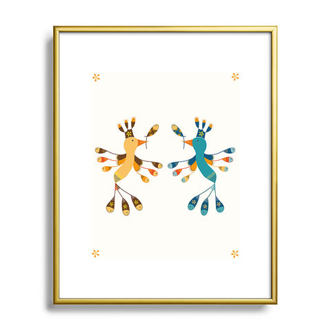 Gabriela Larios Tortolitas Couple New Metal Framed Art Print
