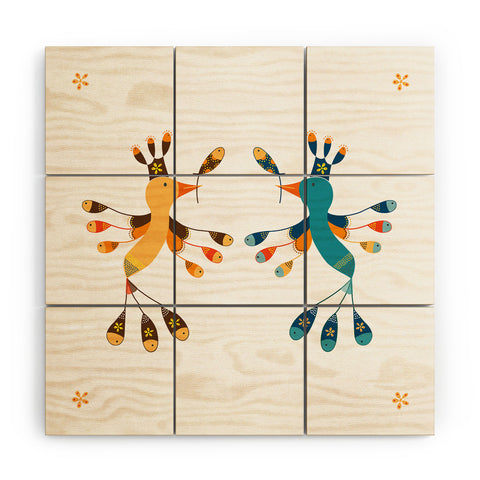 Gabriela Larios Tortolitas Couple New Wood Wall Mural