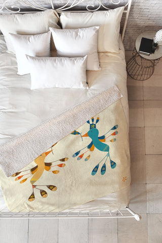 Gabriela Larios Tortolitas Couple Fleece Throw Blanket