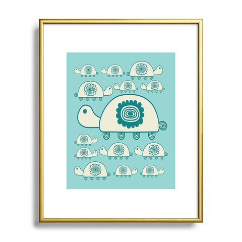 Gabriela Larios Tortugota Aqua Metal Framed Art Print