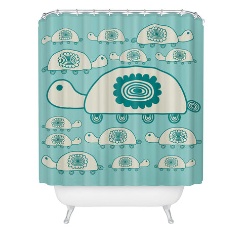 Gabriela Larios Tortugota Aqua Shower Curtain