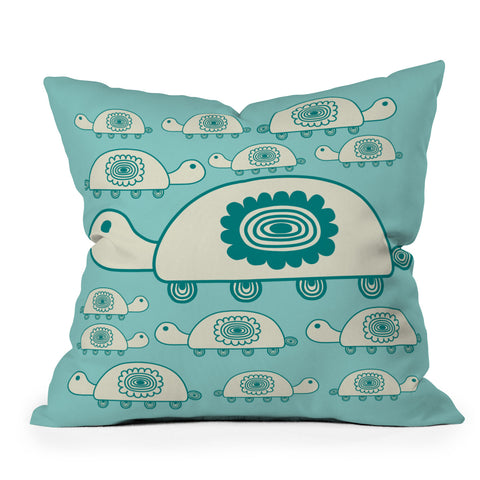 Gabriela Larios Tortugota Aqua Throw Pillow