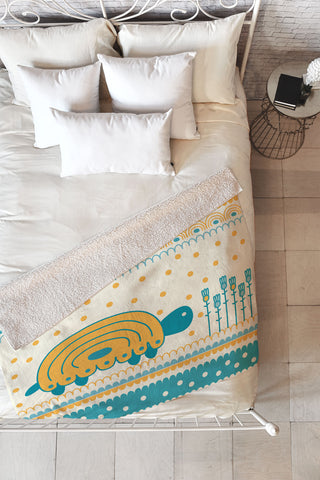 Gabriela Larios Tortuguiando Fleece Throw Blanket