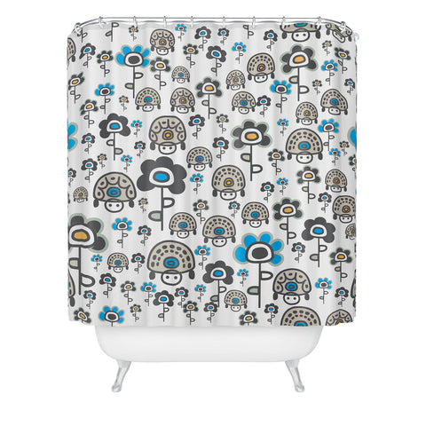 Gabriela Larios Turtles And Flowers Shower Curtain
