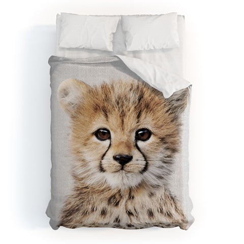 Gal Design Baby Cheetah Colorful Duvet Cover