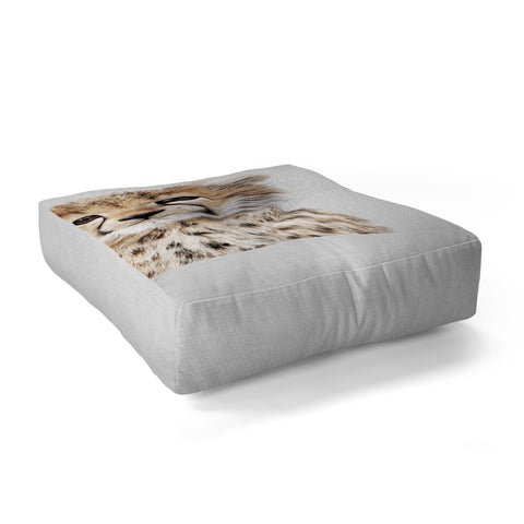 Gal Design Baby Cheetah Colorful Floor Pillow Square