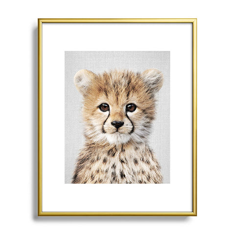 Gal Design Baby Cheetah Colorful Metal Framed Art Print