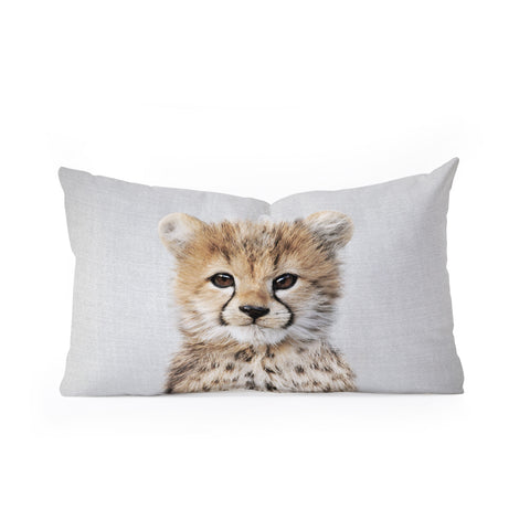 Gal Design Baby Cheetah Colorful Oblong Throw Pillow