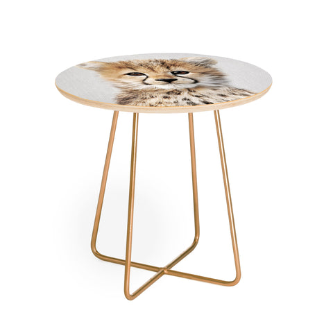 Gal Design Baby Cheetah Colorful Round Side Table