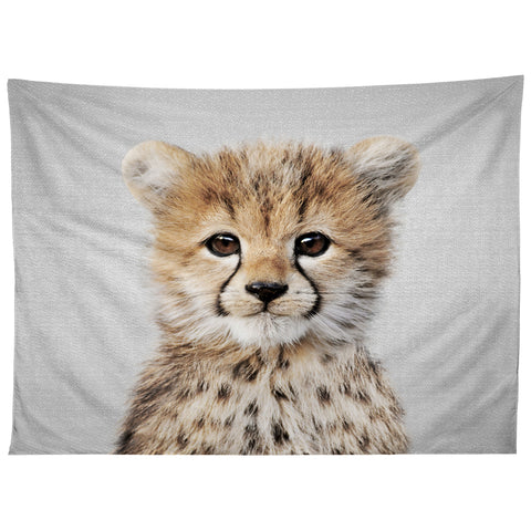 Gal Design Baby Cheetah Colorful Tapestry