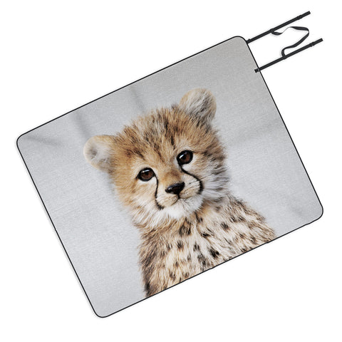 Gal Design Baby Cheetah Colorful Picnic Blanket