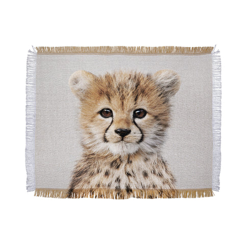 Gal Design Baby Cheetah Colorful Throw Blanket