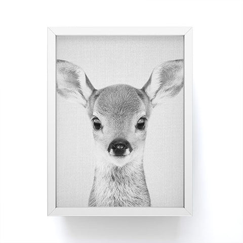 Gal Design Baby Deer Black White Framed Mini Art Print