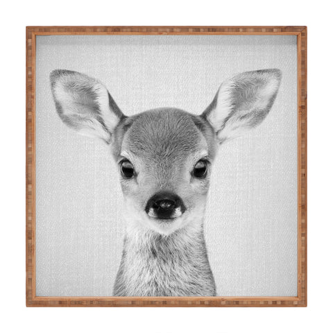 Gal Design Baby Deer Black White Square Tray
