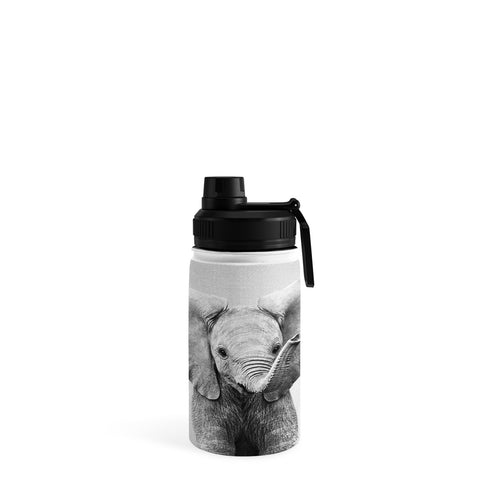 Gal Design Baby Elephant Black White Water Bottle
