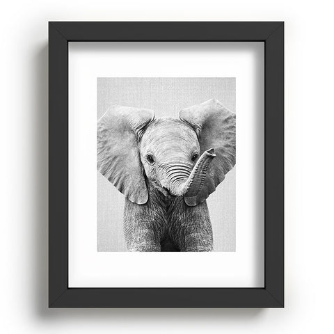 Gal Design Baby Elephant Black White Recessed Framing Rectangle