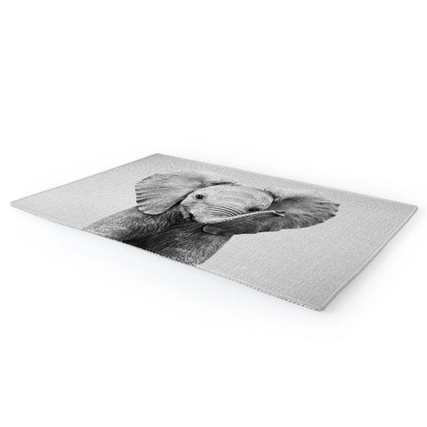 Gal Design Baby Elephant Black White Area Rug