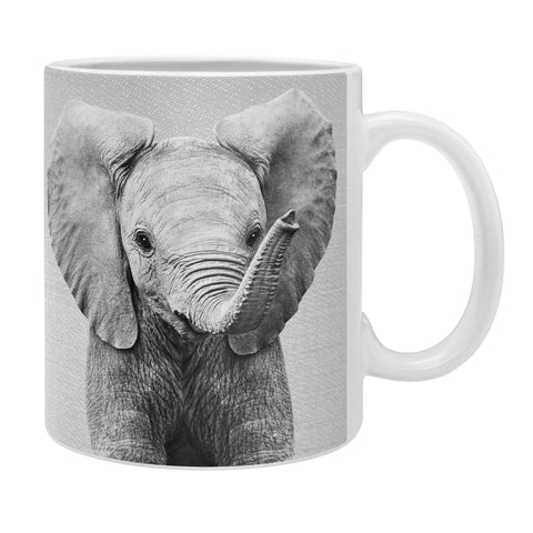 Gal Design Baby Elephant Black White Coffee Mug