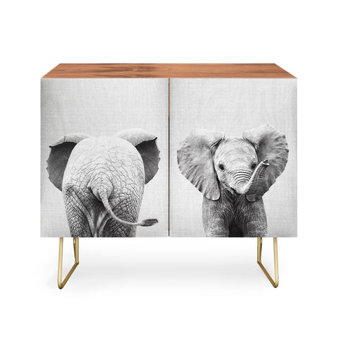 Gal Design Baby Elephant Black White Credenza