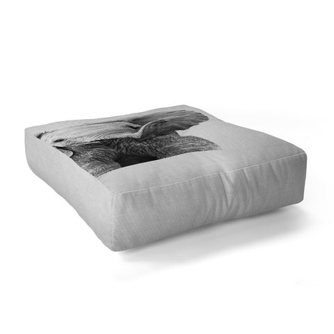 Gal Design Baby Elephant Black White Floor Pillow Square