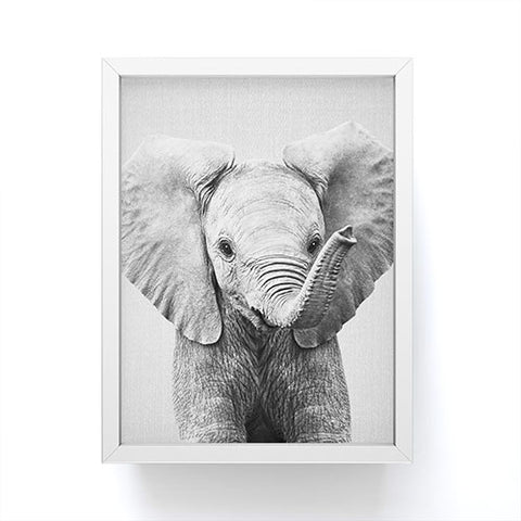Gal Design Baby Elephant Black White Framed Mini Art Print