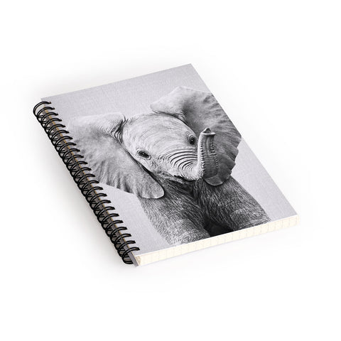 Gal Design Baby Elephant Black White Spiral Notebook