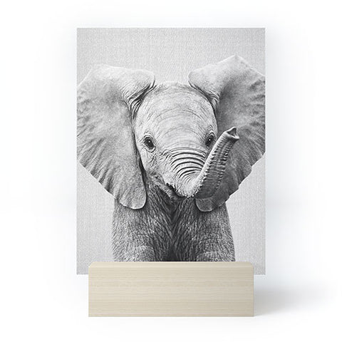 Gal Design Baby Elephant Black White Mini Art Print