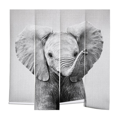 Gal Design Baby Elephant Black White Wall Mural