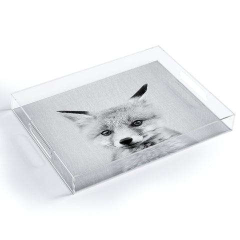 Gal Design Baby Fox Black White Acrylic Tray