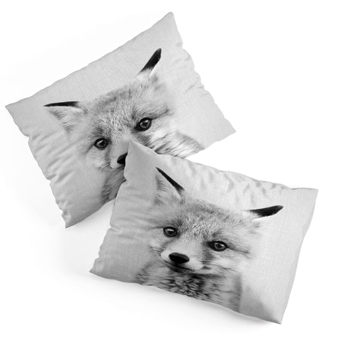 Gal Design Baby Fox Black White Pillow Shams