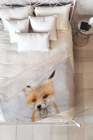 Gal Design Baby Fox Colorful Fleece Throw Blanket