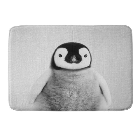 Gal Design Baby Penguin Black White Memory Foam Bath Mat
