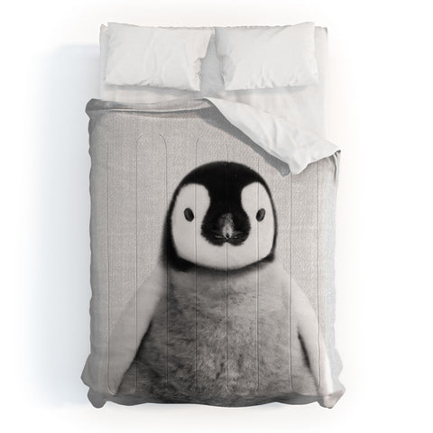 Gal Design Baby Penguin Black White Comforter