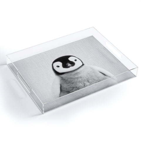 Gal Design Baby Penguin Black White Acrylic Tray