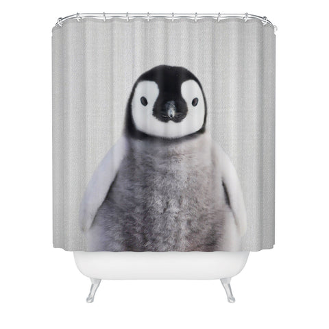 Gal Design Baby Penguin Colorful Shower Curtain