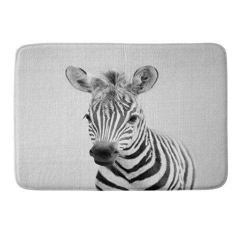 Gal Design Baby Zebra Black White Memory Foam Bath Mat