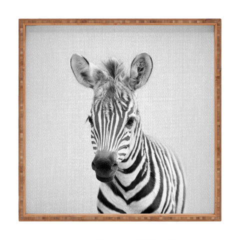 Gal Design Baby Zebra Black White Square Tray
