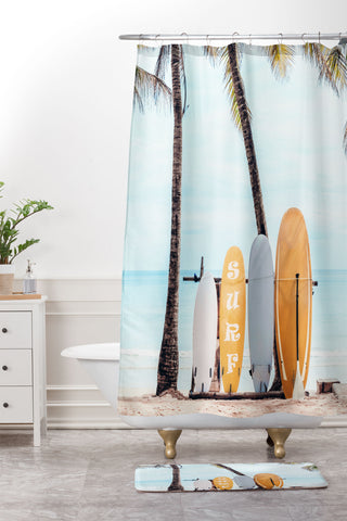 Gal Design Choose Your Surfboard Shower Curtain And Mat