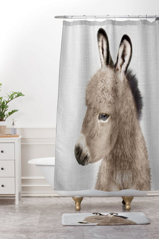Gal Design Donkey Colorful Shower Curtain And Mat