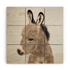 Gal Design Donkey Colorful Wood Wall Mural