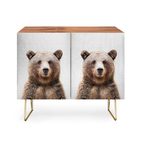 Gal Design Grizzly Bear Colorful Credenza