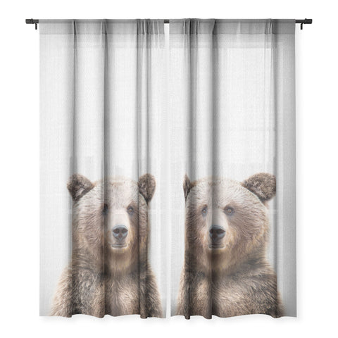 Gal Design Grizzly Bear Colorful Sheer Non Repeat